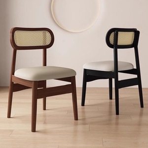 Sedia da Pranzo <span class=keywords><strong>in</strong></span> <span class=keywords><strong>Legno</strong></span> Massello di Noce Scuro, <span class=keywords><strong>Design</strong></span> Nordico Italiano Minimalista di Lusso, Imbottita per Casa, Hotel, Ristorante, Caffè - Product Image 3