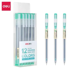 Juego de 12 Bolígrafos Kawaii Azules, Negros y Rojos de 0.5 mm, Bolígrafo de Gel DELI para Diario - Product Image 4