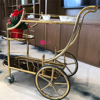 Chariot de service buffet 3 niveaux en acier inoxydable pour hôtels et restaurants, multi-usages et à prix abordable