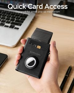 Cartera Inteligente con Espacio para AirTag, Metálica, <span class=keywords><strong>de</strong></span> Aluminio, con Bloqueo RFID, Triple Pliegue, para AirTag, Rastreador Antipérdida para IOS - Product Image 2