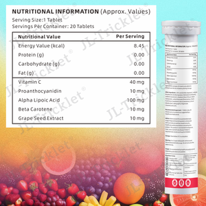Tableta Efervescente de <span class=keywords><strong>Vitamina</strong></span> <span class=keywords><strong>C</strong></span> Julong OEM, Sabor Naranja, 1000 mg, Extracto de <span class=keywords><strong>Amla</strong></span> + Zinc, Apoya una Piel Libre de Acné - Product Image 5