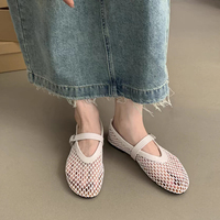 Ballerines en résille pour femmes, ballerines à boucle, chaussures décontractées pour tous les jours