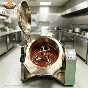 Wok chauffant électrique à double enveloppe PLC, basculant automatiquement, pour la fabrication de sauces et de confitures - Product Image 2