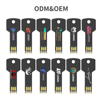 Flashdisk USB 3.0 Bentuk Kunci Logam Grosir Pabrik dengan Ukiran Laser Gratis 64GB/128GB Garansi 2 Tahun untuk Hadiah Promosi