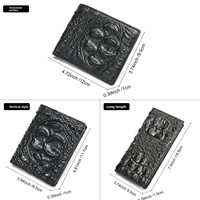 Portefeuille à motif crocodile pour homme-Portefeuille d'affaires en cuir véritable de haute qualité fait à la main avec fentes pour cartes multiples