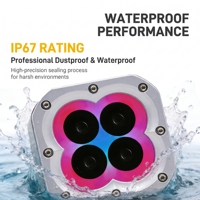 Projecteur LED RGB 220W avec contrôle intelligent par application, feux de jour DRL en forme de trèfle, étanche pour calandre de camion