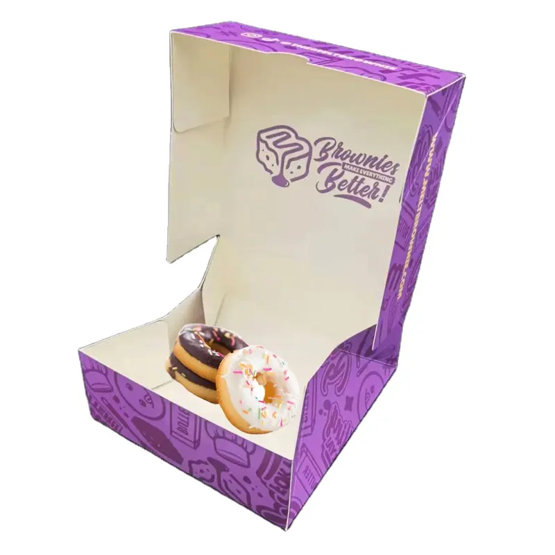 Emballage de boulangerie de beignets fantaisie imprimé de logo personnalisé de luxe Boîtes postales d'emballage de pâte Mochi
