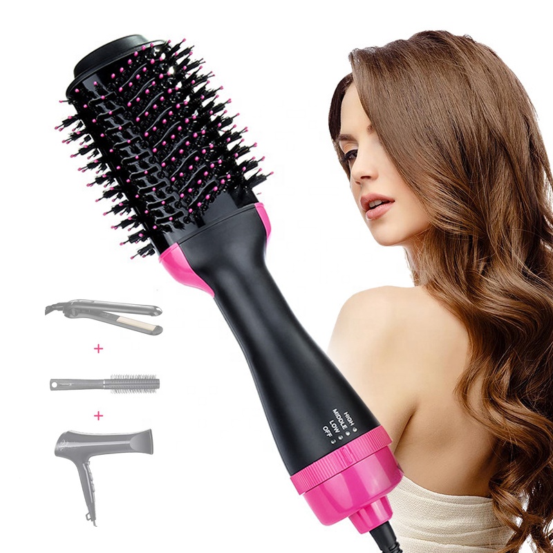 LDY cepillo secador de pelo eléctrico 4 en 1, alisador y rizador de pelo,  para salón de belleza, estilismo de porcelana, antiquemaduras, aire  caliente|Secadores de pelo| - AliExpress