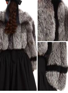 Boléro en <span class=keywords><strong>fourrure</strong></span> de renard argenté véritable de qualité supérieure pour femme, veste courte d'hiver en <span class=keywords><strong>fourrure</strong></span> de renard moelleuse, élégante pour mariage et soirée, vêtement d'extérieur en <span class=keywords><strong>fourrure</strong></span> - Product Image 6