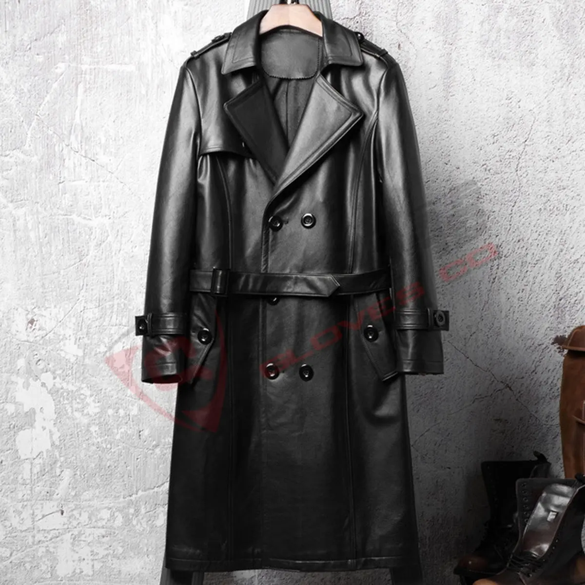Casual Fashion Leather New Arrival Pure-leather Coat Soft-leather Full-length Trench-men Fashion Long Coat