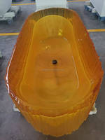 Baignoire en résine transparente de haute technologie, baignoire autoportante sur mesure de haute qualité, baignoire transparente