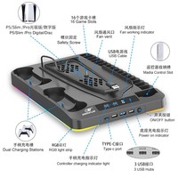 Contrôleur sans fil RGB pour station de charge de manette de jeu, charge rapide, indicateur LED, station d'accueil, accessoires pour manette de jeu