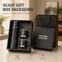 Botella de Agua de Acero Inoxidable en Stock, Juego de Tazas de Viaje, Paquete de Regalo, Termo de Doble Pared con Aislamiento Térmico, 3 Tapas, Antiderrames