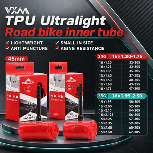 Chambre à air de vélo MOTSUV ultralégère en TPU 16x1.20-1.75 avec valve Presta 45mm, résistante aux crevaisons, pour pneus de vélo pliant à petite roue - Product Image 1