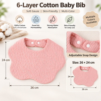 Bib Bayi Serbaguna Bentuk Bunga dari Katun Lembut yang Dapat Digunakan Kembali, Menyerap Air Liur untuk Bayi Laki-laki dan Perempuan