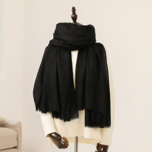 Custom Logo <strong>Designer</strong> All Seasons Fine Spun <strong>Wool</strong> Lightweight Multifunction Scarves <strong>Shawls</strong> Women Plaid Long Tassel Woven - Product Image 6