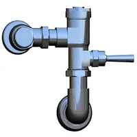 Valve de chasse d'eau à commande manuelle à temporisation douce, design moderne, économie d'eau, avec coude, pour usage en hôpital/appartement/hôtel
