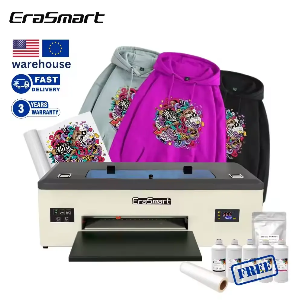 Erasmart 13 인치 A3 티셔츠 전송 Dtf 프린터 인쇄기 1390 L1800 프린터 중소 기업 아이디어