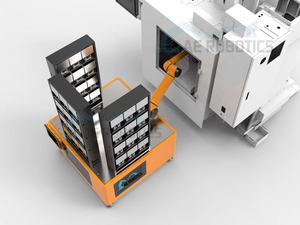 AUBO Collaborative Robot Vise Célula de carga/descarga-Estación DE TRABAJO cerrada móvil para automatización 24/7 para torno CNC - Product Image 3