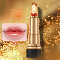 DJDJ Lèvres Hydratant Naturel Longue Durée Fleur Gelée Rouge À Lèvres Température Changement De Couleur Brillant À Lèvres Cristal Fleur Baume À Lèvres