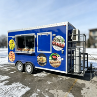 Remorque alimentaire commerciale avec support de réservoir de gaz, plaque de cuisson et comptoir pour wraps à la viande à Toronto Snow Plaza
