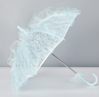 Parapluie droit en dentelle style campagnard à prix d'usine pour décoration de mariage, ouverture semi-automatique, 8 baleines, pour robe de soirée et de mariée