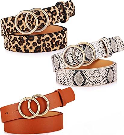 Женский кожаный ремень для джинсов, подарок на день матери, ремни с двойной круглой пряжкой
