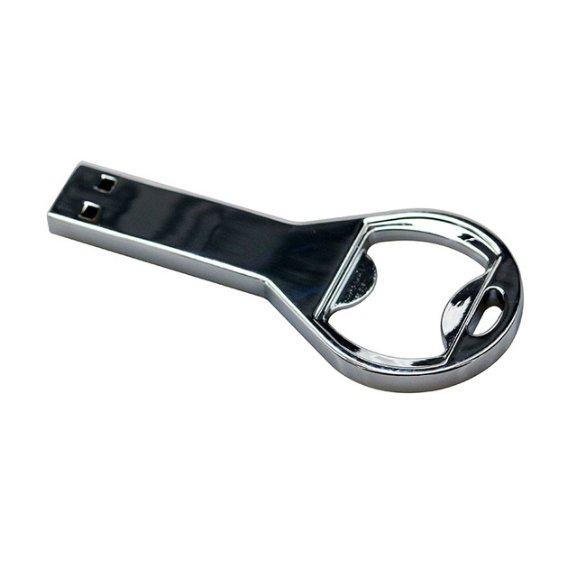 OEM Bottle Opener Shaped U-disk Custom logo Metal USB Bottle Opener Flash Drive