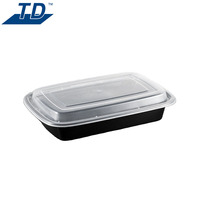 Nouveau produit Récipient à emporter en plastique jetable pour micro-ondes Récipients rectangulaires pour la préparation des repas