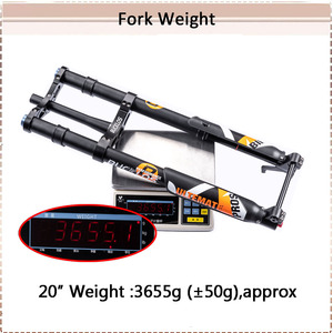 OEM/ODM BUCKLOS Horquilla 20 24 26 ”自行车零件脂肪自行车双冠下坡倒置悬架气压前叉 - Product Image 4
