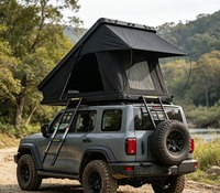 Tenda Atap Zentopia Aluminium Wedge Hard Shell 2-3 Orang Tahan Air dengan Tangga untuk SUV 4x4 Off-Road Empat Musim Pemasangan Cepat