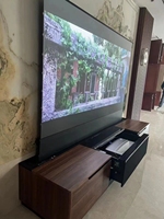 Écran de projection motorisé électronique ALR UST sur pied, avec armoire, 90 pouces/100 pouces, pour cinéma maison
