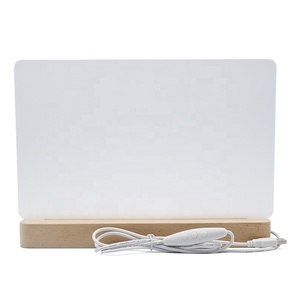 Customized Large Size DIY Desk Lamp USB Wooden Base Lamp Led <strong>Dimmable</strong> <strong>Night</strong> <strong>Light</strong> with Message Board - Product Image 4