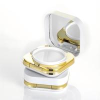Boîtier carré pour BB crème et fond de teint liquide, étui compact pour poudre pressée avec miroir, couleur nude