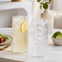 Ensemble de verres carrés 230-580 ml, style nordique, transparents, pour café glacé, jus, soda