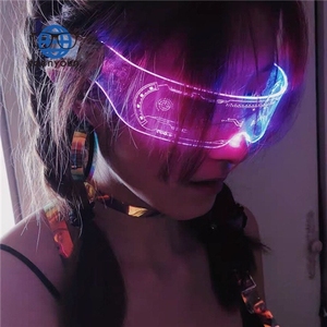 Teenyoun Outdoor Halloween Nightclub Party Disco Music LED Light Emitting <strong>Sunglasses</strong> 2023 8 Color Future Technology Era <strong>Aviation</strong> - Product Image 2