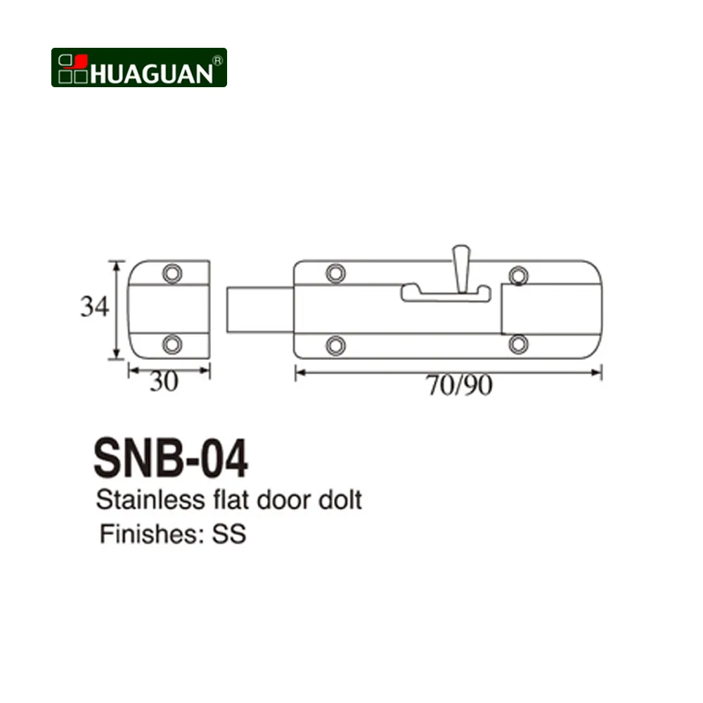 Perno de puerta de cadena de acero inoxidable, hardware de diferentes tamaños, alta calidad, barato