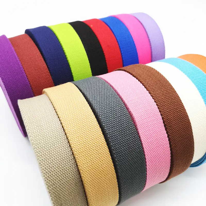 Stock Cotton Woven Webbing 1" 25mm Buckles Bag Strap Handbag Belt Multi Color