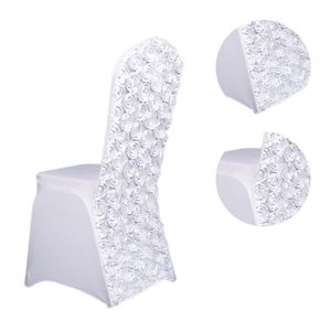 Nouveau produit en gros : Housse de chaise universelle pour mariage, housses de chaise fantaisie ivoire pour mariages, housse de chaise de mariage à motif floral rose - Product Image 3