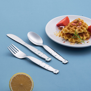 Bộ Dao Kéo Chân Mèo Tái Sử Dụng Cho Trẻ Tập Đi Trẻ Em Muỗng Nĩa Dao Thép Không Gỉ 18/10 Cho Trẻ Em - Product Image 3