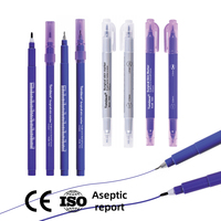 Marqueur chirurgical stérile professionnel lavable avec règle |   Encre écologique non toxique effaçable à sec et à l'eau, pointe fine 1 mm pour