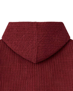 Achetez un sweat à capuche en tricot côtelé pour homme, pull chaud d'hiver, manches longues, marron, streetwear décontracté, tricot doux et confortable, haut tendance - Product Image 6
