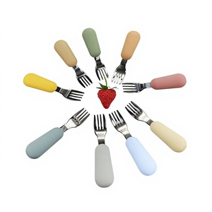 Juego de Cuchara y Tenedor de Acero Inoxidable Personalizado al por Mayor, Libre de BPA, Apto para Lavavajillas, Utensilios de Comida para Bebés y Niños Pequeños - Product Image 1