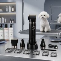 Tondeuse de toilettage 4-en-1 pour animaux de compagnie, rasoir pour poils, kit de coupe pour pattes, oreilles et visage, anti-bouloches, produits de nettoyage et de toilettage pour animaux