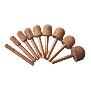 หัวเจียรเพชรแบบเชื่อมติดกัน ขนาดก้าน 6 มม. ผิวเคลือบทอง สำหรับขัดและแกะสลักกระจก เซรามิก หินอ่อน - Product Image 1