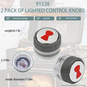 91538 Perillas de control iluminadas de acero inoxidable 110-120 V para parrillas Weber Summit serie 400 600 - Product Image 3