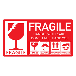 Autocollants d'avertissement rouge fragiles pour expédition, étiquettes de précaution pour verre cassable, autocollants d'avertissement pour emballage d'entrepôt - Product Image 6