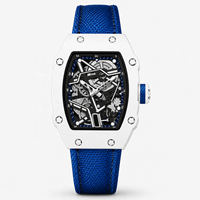 Montre à quartz pour homme en forme de baril, cadran à aiguilles de 39 mm, ultra-fine, étanche, bracelet en nylon, montre-bracelet tendance
