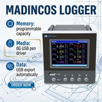 Enregistreur de données de température et de pression universel MPR800CE 0,2 % FS multi-canaux (2/4/6/8/10 canaux) sans papier avec écran LCD, protection IP50, en plastique, OEM/ODM