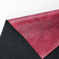 Rouleau de tissu en cuir PU rétro bicolore, brossé, à tombé doux, gaufré, imperméable, effet délavé, avec support tissé, pour vêtements, robes et jupes